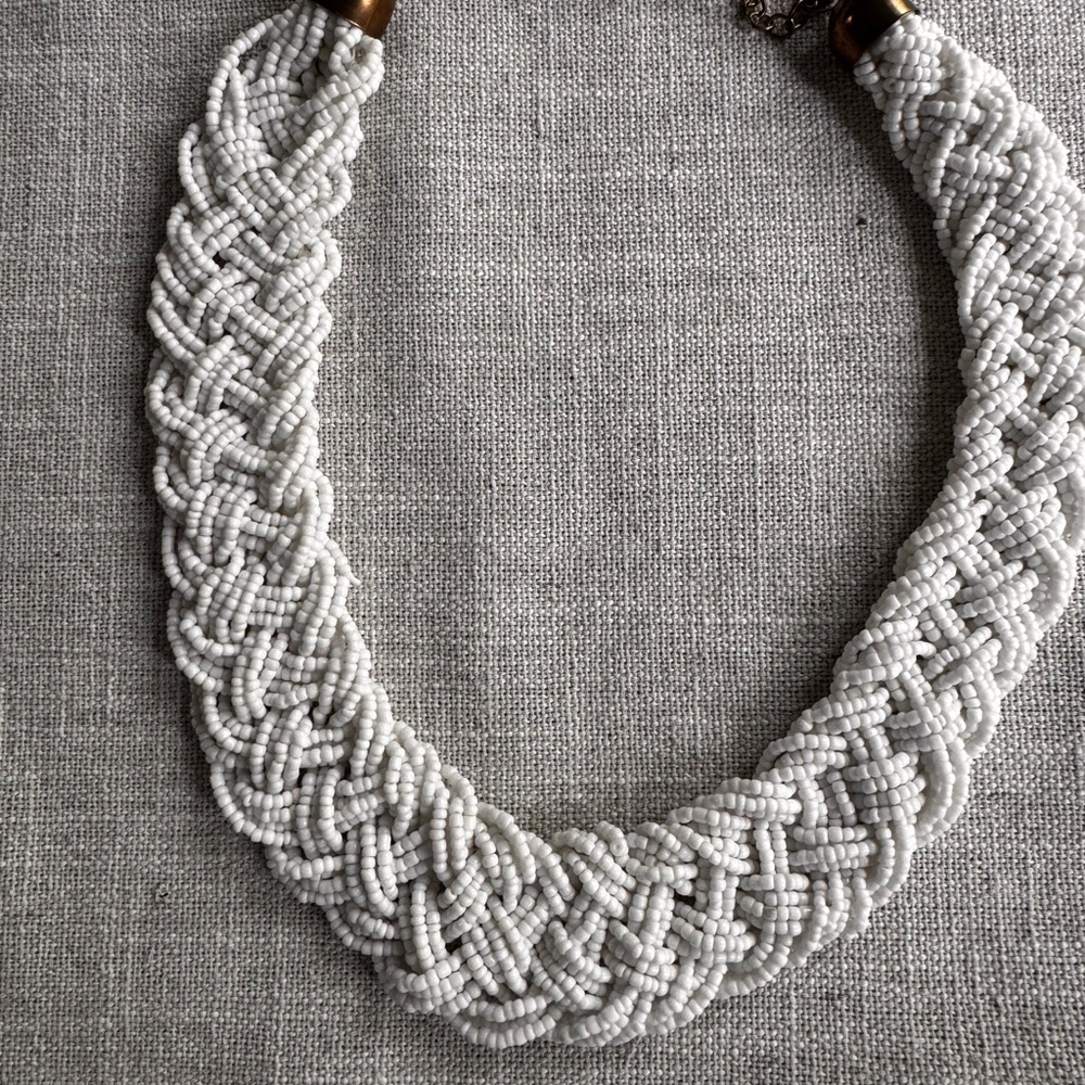 Lands' End Elegant White Beaded Necklace
